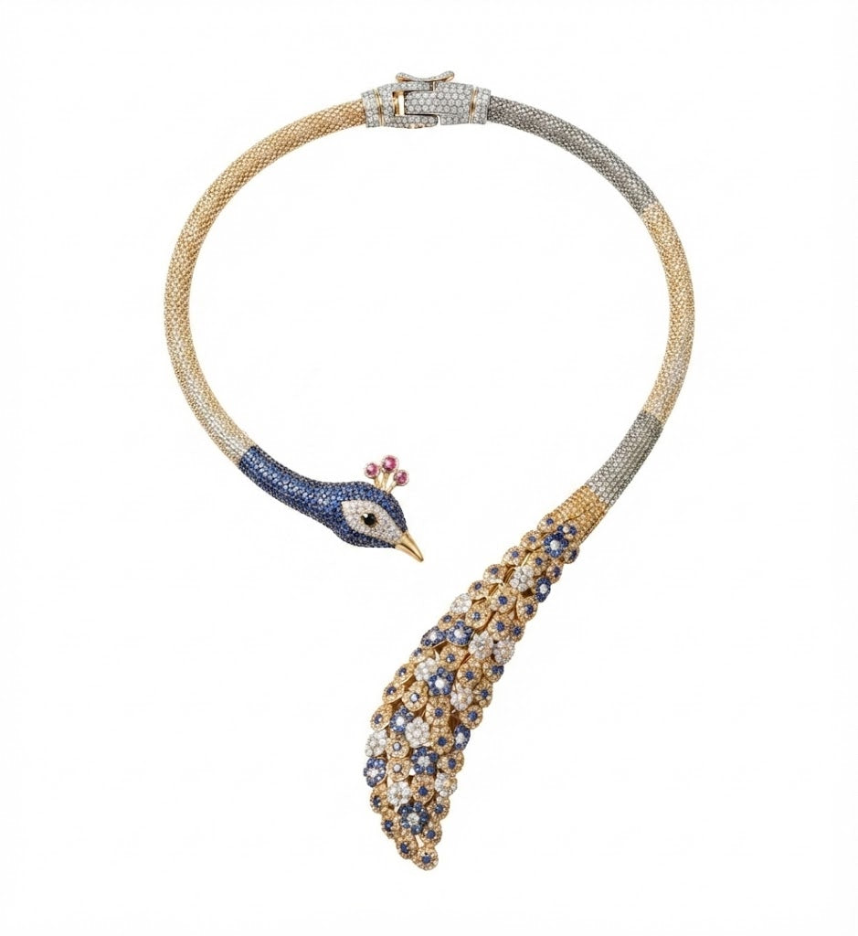 Peacock's Head Statement Necklace