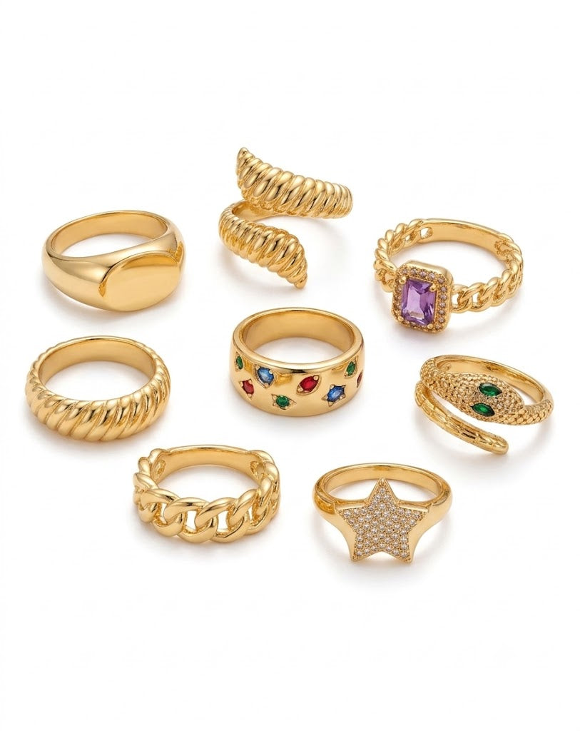 Serpent Stainless Steel Ring Set