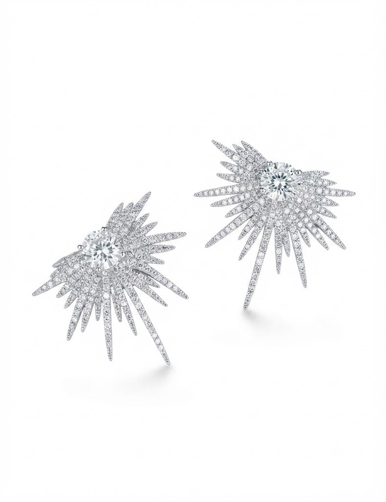 Super Shiny Zircon & Sterling Silver Earrings