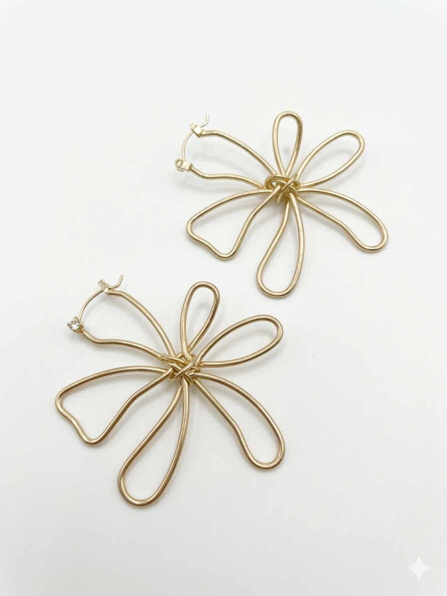 Flowery Brass Earrings