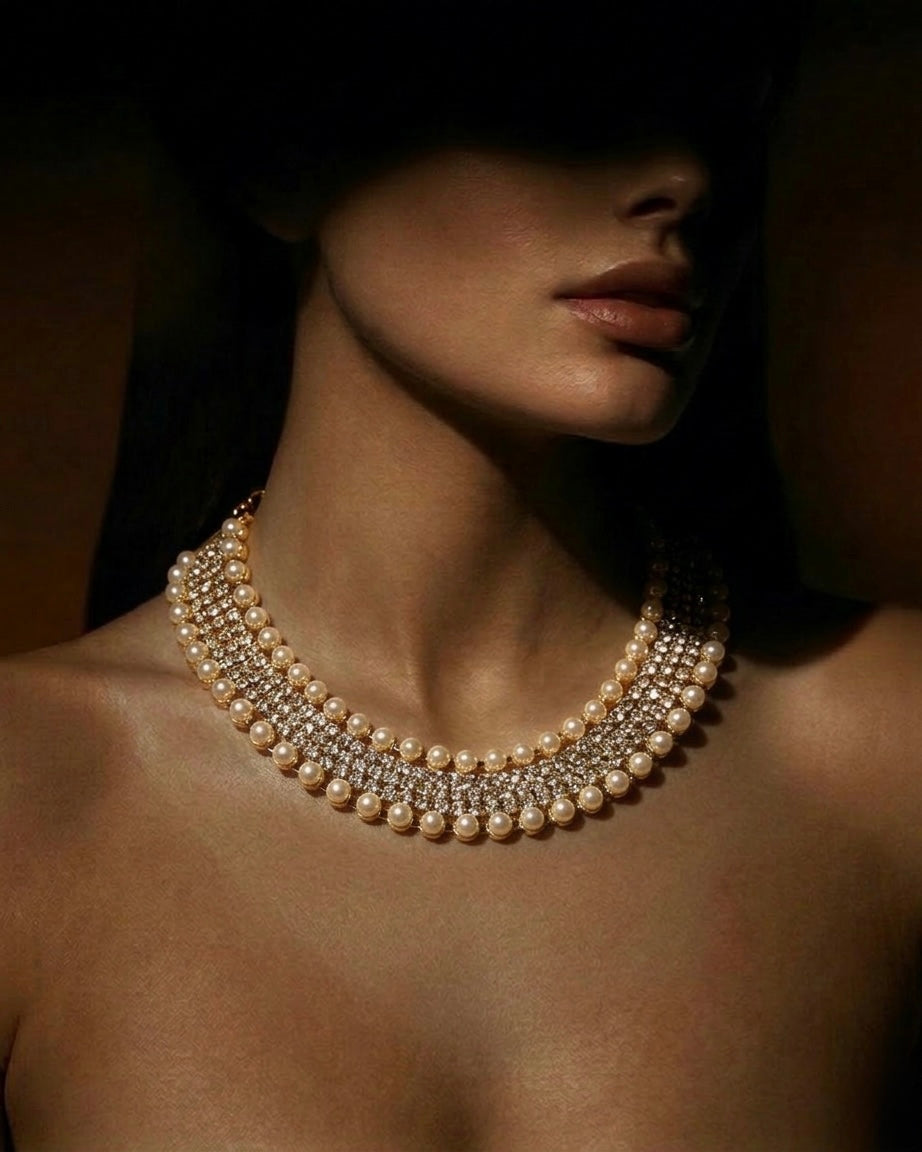 Shiny Double Pearl Necklace