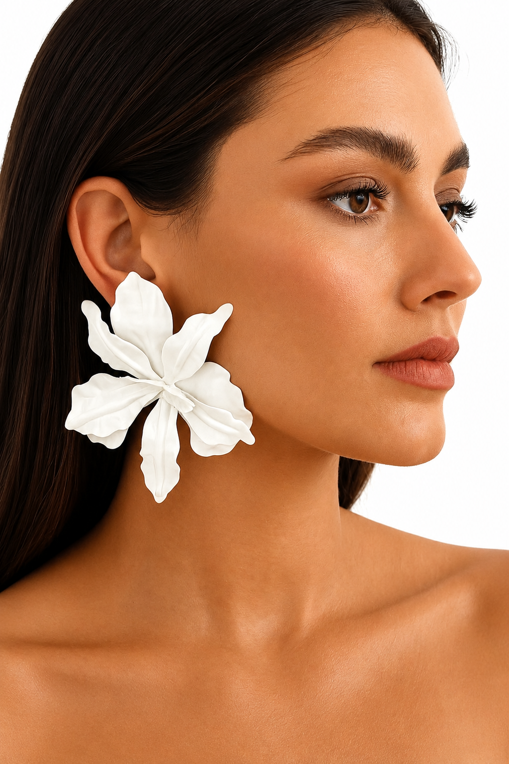 White Happy Earrings