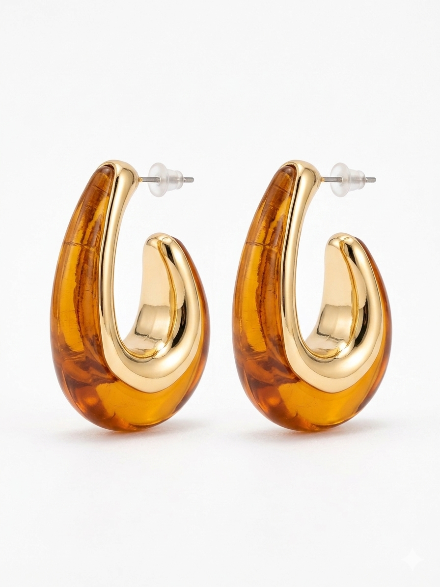 Marron Marble Earrings