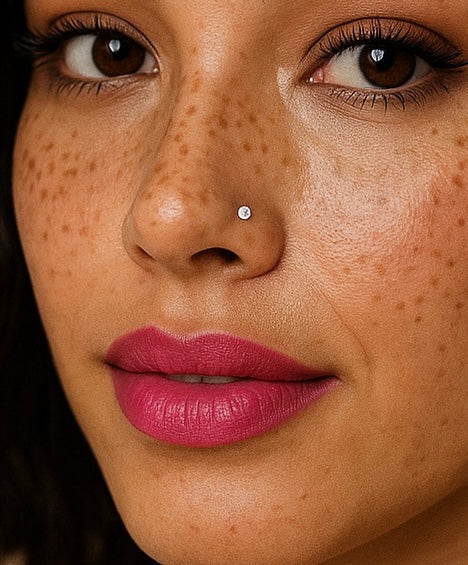 Shiny Stud Nose Piercing