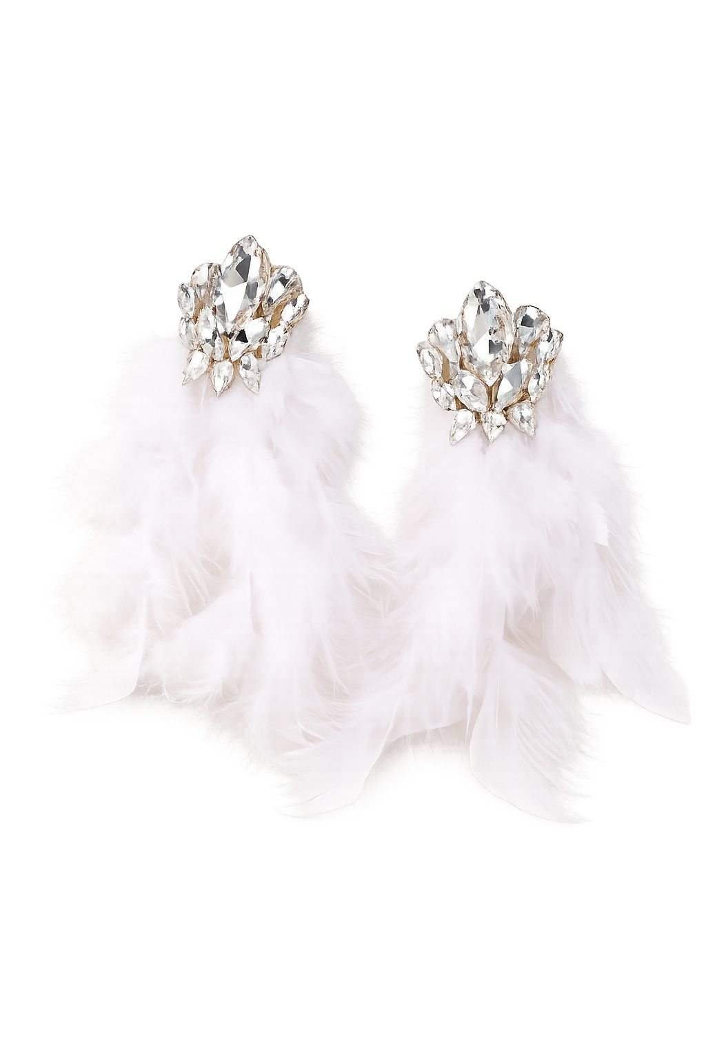 White Feather Earrings