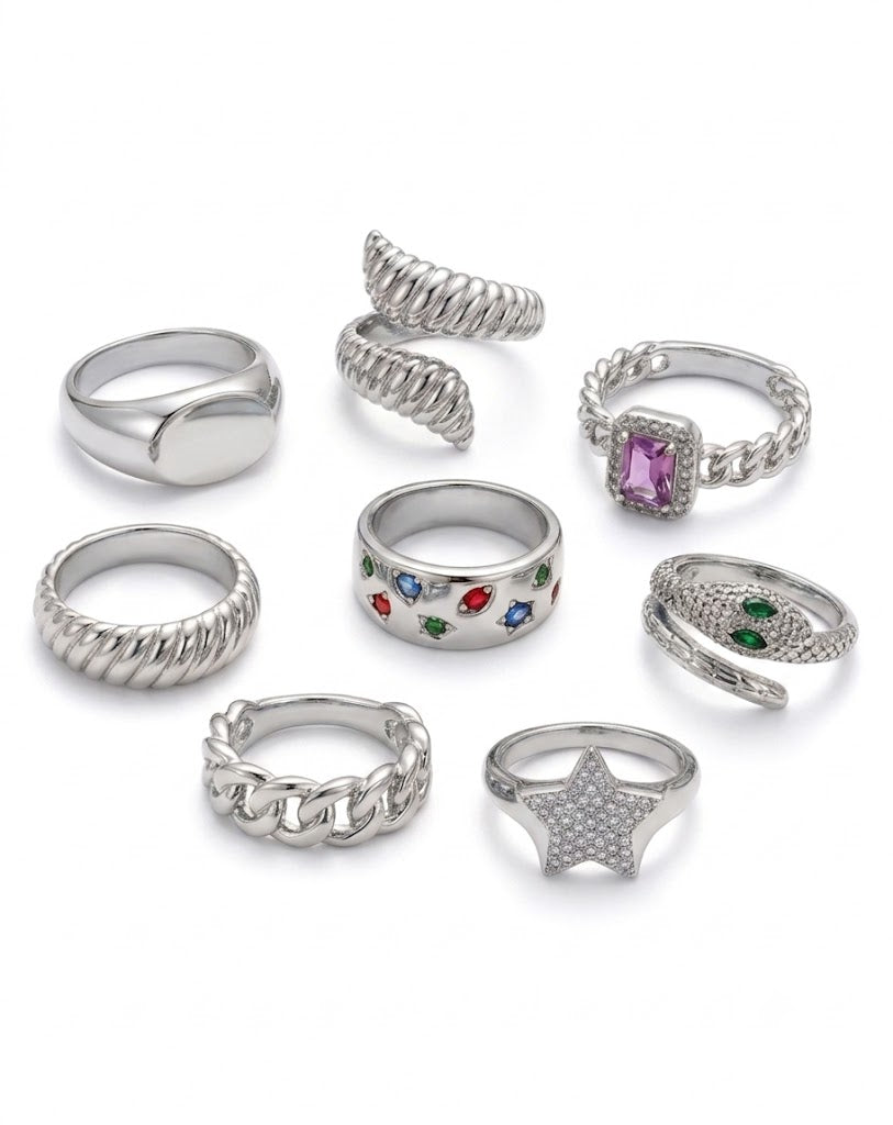 Serpent Stainless Steel Ring Set