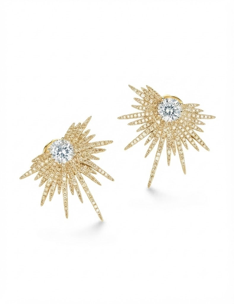 Super Shiny Zircon & Sterling Silver Earrings